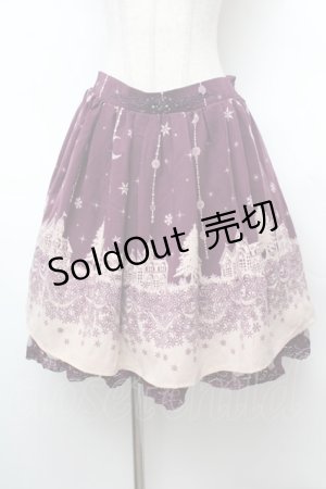 画像: axes femme / シルエット柄スカート  パープル S-26-02-04-044-AX-SK-HR-ZS