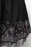 画像2: axes femme / メルヘン刺繍スカート  黒ｘグレー S-26-02-04-046-AX-SK-AS-ZS (2)
