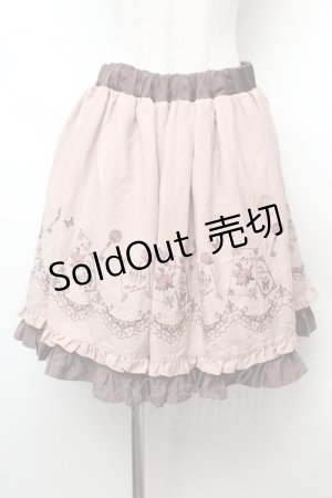 画像: axes femme / カード刺繍スカート  ピンク S-26-02-04-047-AX-SK-AS-ZS