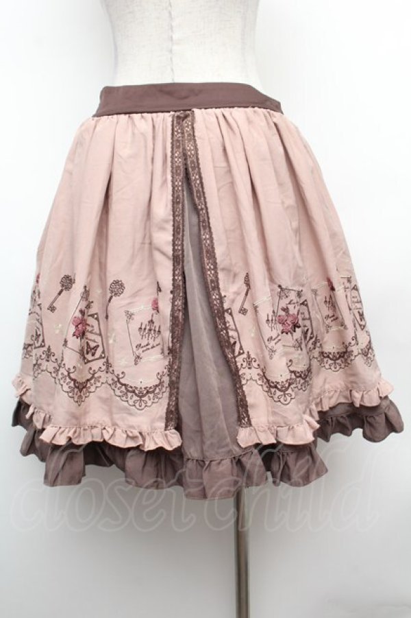 画像3: axes femme / カード刺繍スカート  ピンク S-26-02-04-047-AX-SK-AS-ZS (3)