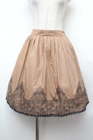 画像: axes femme / パネル柄プリーツスカート  ベージュ S-26-02-04-048-AX-SK-AS-ZS