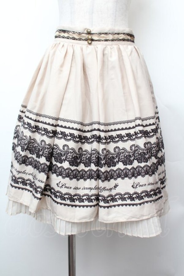 画像1: axes femme / メッセージ柄スカート  キナリ S-26-02-04-050-AX-SK-HR-ZS (1)