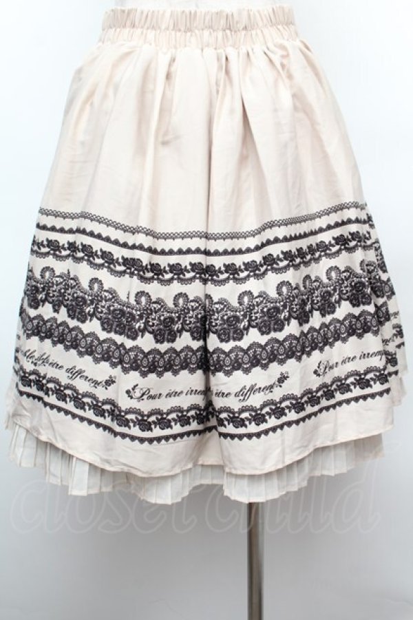 画像4: axes femme / メッセージ柄スカート  キナリ S-26-02-04-050-AX-SK-HR-ZS (4)