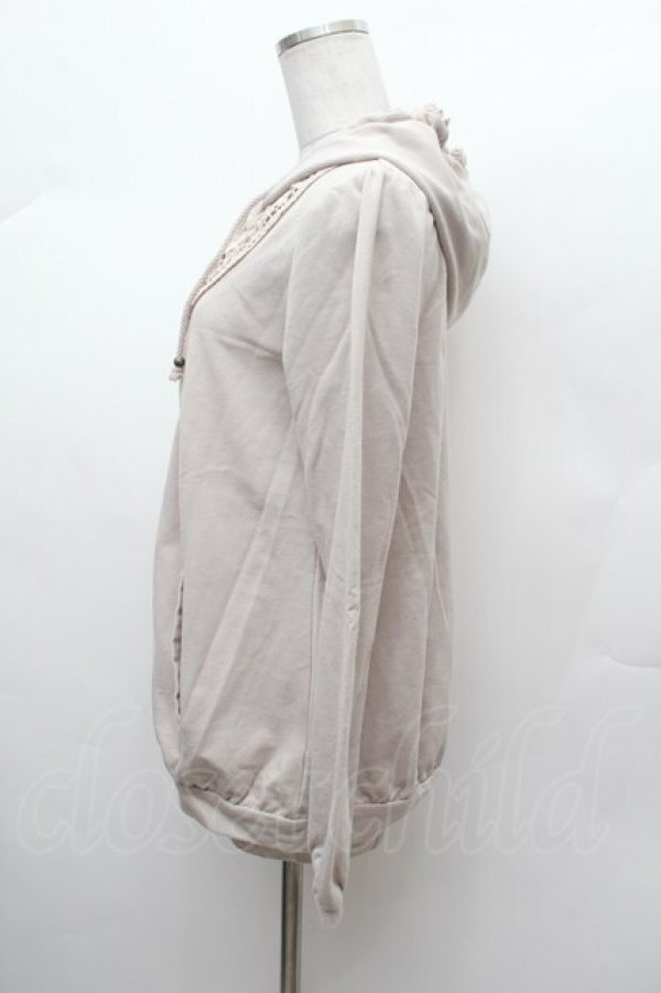 画像2: axes femme / モチーフレース使いパーカー  ベージュ S-26-02-04-006-AX-TO-AS-ZS (2)