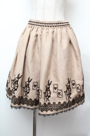 画像: axes femme / うさぎフロッキースカート  ベージュ S-26-02-04-059-AX-SK-HR-ZS