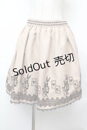 画像: axes femme / うさぎフロッキースカート  ベージュ S-26-02-04-059-AX-SK-HR-ZS