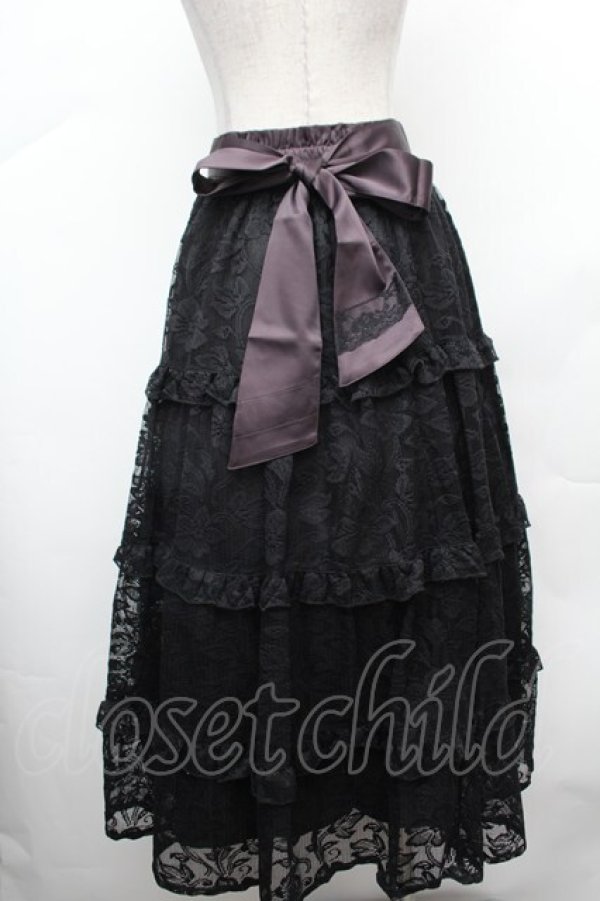 画像2: axes femme / レースロングスカート  黒 S-26-02-04-060-AX-SK-AS-ZS (2)