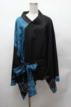 画像: Deorart / 帯付 KIMONO風 トップス  黒 S-26-02-04-012-PU-TO-AS-ZS