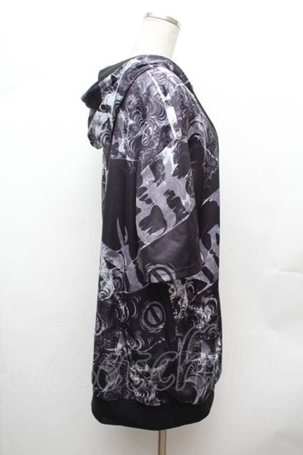 画像2: NieR Clothing / 転写ジップパーカー  黒 S-26-02-04-013-PU-BL-TE-ZS (2)