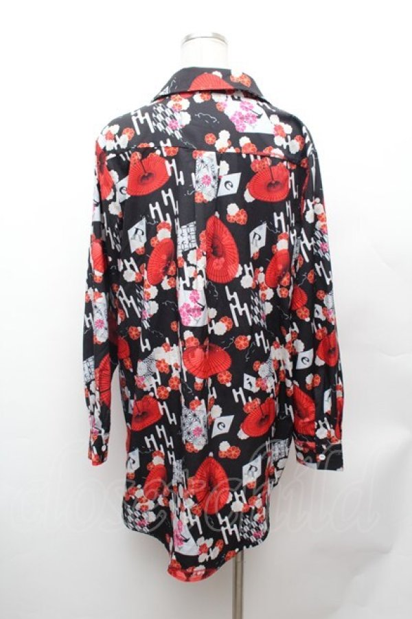画像3: NieR Clothing / 和柄シャツ F 黒 S-26-02-04-014-PU-TO-TE-ZS (3)