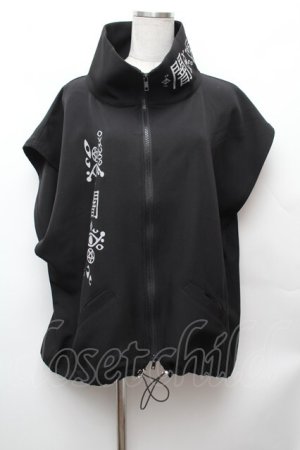 画像: Deorart /  [ 闇 ] ジャージ風 ハイネック・オーバーサイズベスト・ジレ  黒 S-26-02-04-017-PU-TO-AS-ZS