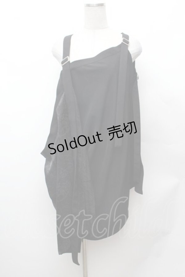 画像1: Deorart / 百奇夜行 袈裟風　レイヤードベスト  黒 S-26-02-04-018-PU-TO-AS-ZS (1)