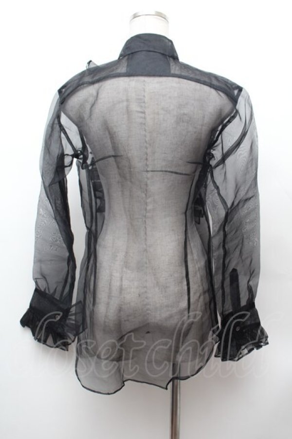 画像3: SEXY DYNAMITE LONDON / シアーフリルブラウス  黒 S-26-02-04-019-PU-BL-HR-ZS (3)