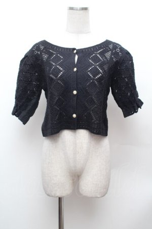 画像: axes femme POETIQUE / フラワークロシェニットCD  黒 S-26-02-04-020-AX-TO-AS-ZS