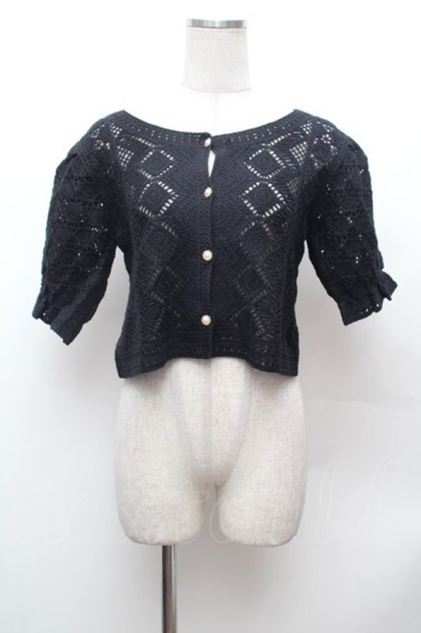 画像1: axes femme POETIQUE / フラワークロシェニットCD  黒 S-26-02-04-020-AX-TO-AS-ZS (1)