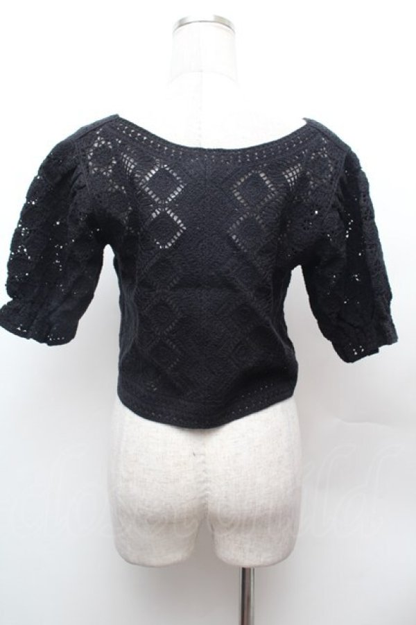 画像3: axes femme POETIQUE / フラワークロシェニットCD  黒 S-26-02-04-020-AX-TO-AS-ZS (3)