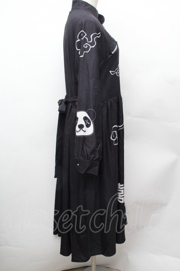 画像2: NieR Clothing / 田中さんチャイナデザインワンピース F 黒 S-26-02-04-021-PU-OP-TE-ZS (2)