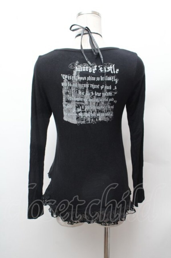 画像3: h.naoto Blood / プリントレースアップカットソー  黒 S-26-02-04-028-HN-TO-HR-ZS (3)