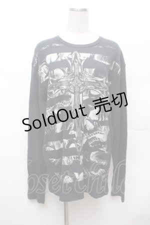 画像: PUNK / プリント長袖カットソー  黒 S-26-02-04-029-PU-TS-HR-ZS