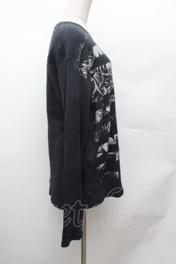画像2: PUNK / プリント長袖カットソー  黒 S-26-02-04-029-PU-TS-HR-ZS (2)