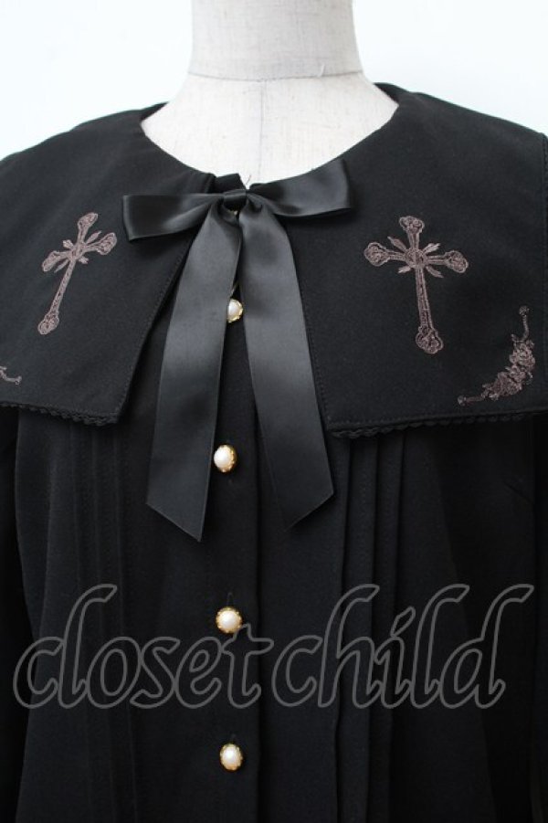 画像2: Amavel / L'Ange Dechu スクエアカラーブラウス  黒 S-26-02-05-034-CA-BL-AS-ZS (2)