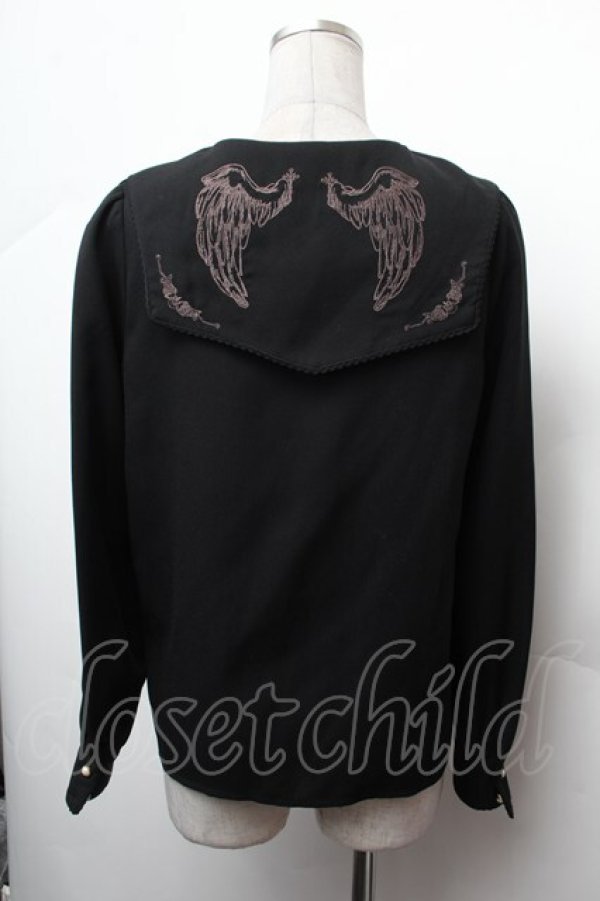 画像5: Amavel / L'Ange Dechu スクエアカラーブラウス  黒 S-26-02-05-034-CA-BL-AS-ZS (5)