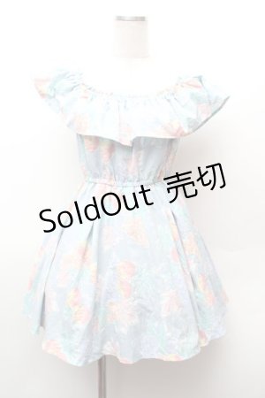 画像: LIZ LISA / フルーツオフショルワンピース  サックス S-26-02-05-047-LO-OP-AS-ZS