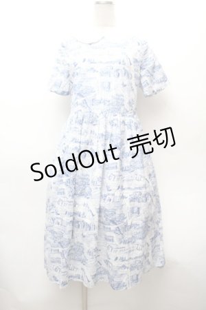 画像: Jane Marple / Map of STMMワンピース  白ｘ青 S-26-02-05-048-JM-OP-AS-ZS