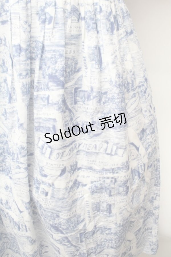 画像2: Jane Marple / Map of STMMワンピース  白ｘ青 S-26-02-05-048-JM-OP-AS-ZS (2)