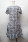 画像4: Jane Marple Dans Le Salon / 刺繍ストライプワンピース  サックスｘグレー S-26-02-05-049-JM-OP-AS-ZS (4)