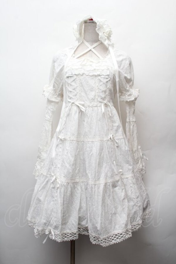 画像1: BABY,THE STARS SHINE BRIGHT / はわせドールワンピース&ヘッドドレスセット  白 S-26-02-05-051-BA-OP-AS-ZS (1)