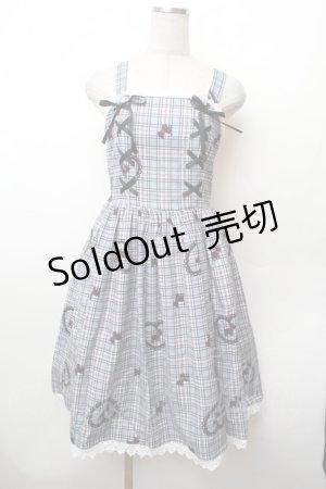 画像: axes femme kawaii / おさんぽテリア柄ジャンスカ M グレー S-26-02-05-058-AX-OP-AS-ZS