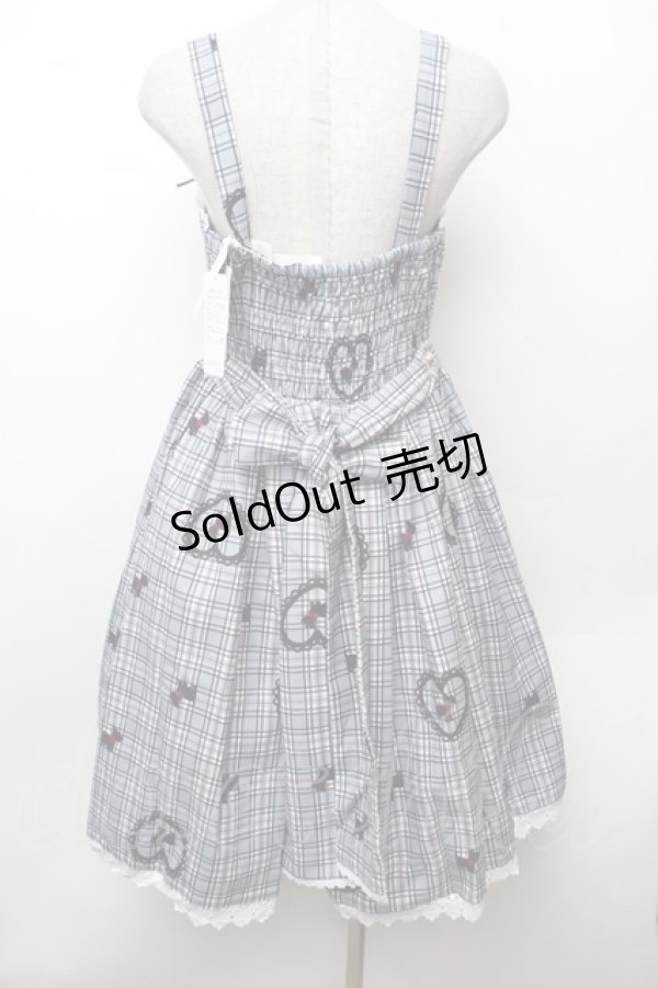 画像2: axes femme kawaii / おさんぽテリア柄ジャンスカ M グレー S-26-02-05-058-AX-OP-AS-ZS (2)