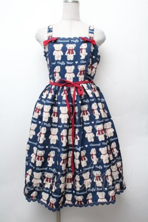 画像: axes femme kawaii / フラッフィベアジャンスカ M 紺 S-26-02-05-059-AX-OP-AS-ZS