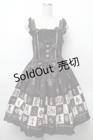 画像: BABY,THE STARS SHINE BRIGHT / チェスアリス〜あの日の私の宝物〜柄ジャンパースカートI  黒ｘブラウン S-26-02-05-062-BA-OP-AS-ZS