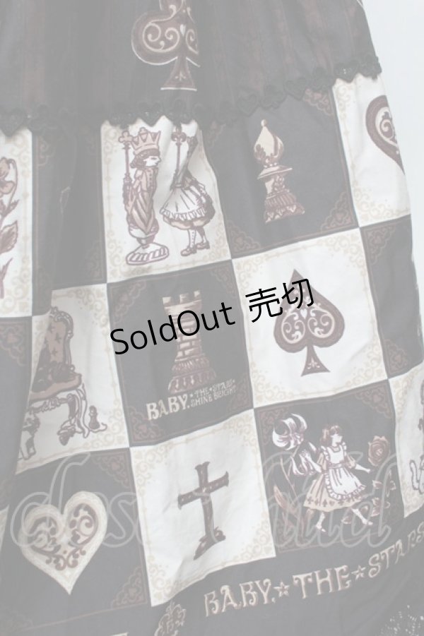 画像3: BABY,THE STARS SHINE BRIGHT / チェスアリス〜あの日の私の宝物〜柄ジャンパースカートI  黒ｘブラウン S-26-02-05-062-BA-OP-AS-ZS (3)