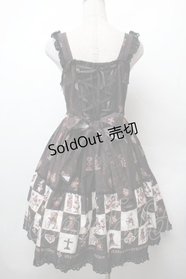 画像5: BABY,THE STARS SHINE BRIGHT / チェスアリス〜あの日の私の宝物〜柄ジャンパースカートI  黒ｘブラウン S-26-02-05-062-BA-OP-AS-ZS (5)