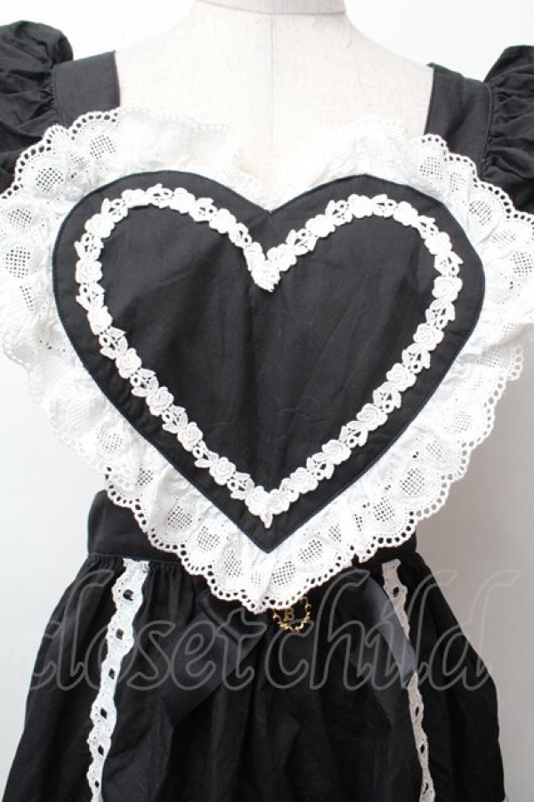 画像4: BABY,THE STARS SHINE BRIGHT / ハートエプロン  黒 S-26-02-05-063-BA-ZA-AS-ZS (4)