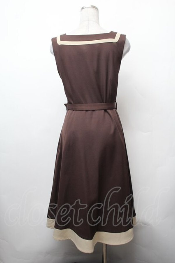 画像4: Fi.n.t / プレゼントリボンバイカラージャンパースカート  ブラウン S-26-02-05-064-CA-OP-AS-ZS (4)