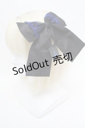 画像: Moi-meme-Moitie / Rose fanceレースリボンクリップ  黒ｘ青 S-26-02-05-009-MO-AC-AS-ZS
