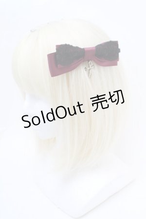 画像: Moi-meme-Moitie / クロスロゴチャームリボンコーム  ボルドー S-26-02-05-010-MO-AC-AS-ZS