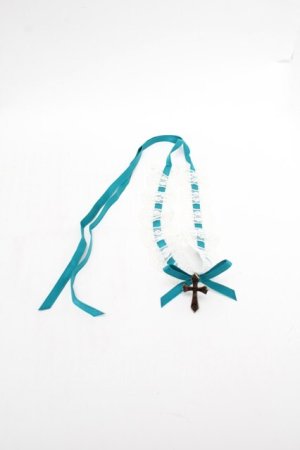 画像: Moi-meme-Moitie / クロスロゴチャームレースチョーカー  エメラルドｘゴールド S-26-02-05-018-MO-AC-AS-ZS