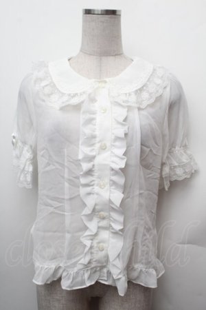 画像: BABY,THE STARS SHINE BRIGHT / お花レースの半袖シフォンブラウス  白 S-26-02-05-022-BA-BL-AS-ZS
