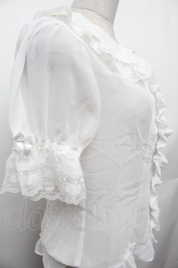 画像2: BABY,THE STARS SHINE BRIGHT / お花レースの半袖シフォンブラウス  白 S-26-02-05-022-BA-BL-AS-ZS (2)