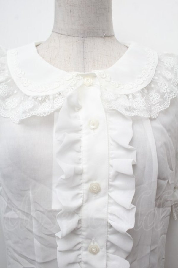 画像3: BABY,THE STARS SHINE BRIGHT / お花レースの半袖シフォンブラウス  白 S-26-02-05-022-BA-BL-AS-ZS (3)
