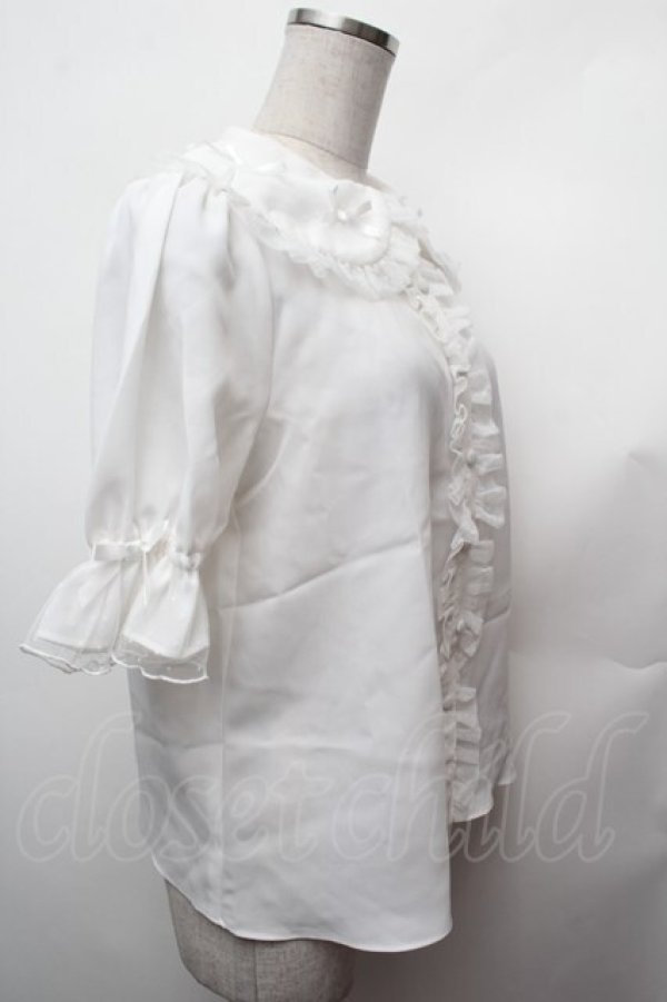 画像3: axes femme kawaii / プチリボン半袖ブラウス  白 S-26-02-05-023-AX-BL-AS-ZS (3)