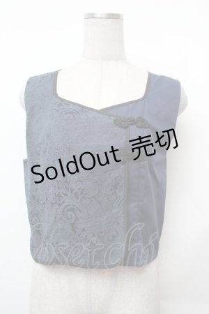 画像: axes femme / チャイナ風JQ切替ベスト  紺 S-26-02-05-027-AX-TO-AS-ZS