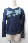 画像1: Jane Marple / ローズ刺繍スウェット  紺 S-26-02-05-028-JM-TO-AS-ZS (1)