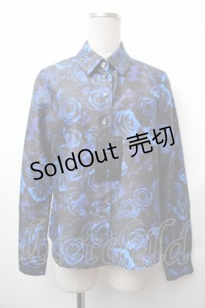 画像: Moi-meme-Moitie / 青薔薇シャツ 9 黒ｘ青 S-26-02-05-029-MO-BL-AS-ZS
