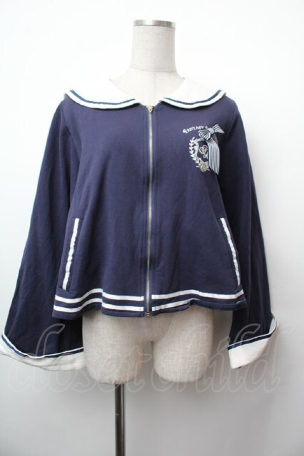 画像1: Amavel / セーラーポンチョパーカー  紺 S-26-02-05-030-CA-BL-AS-ZS (1)